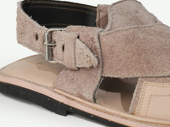 Cream Suede Peshawari Chappal