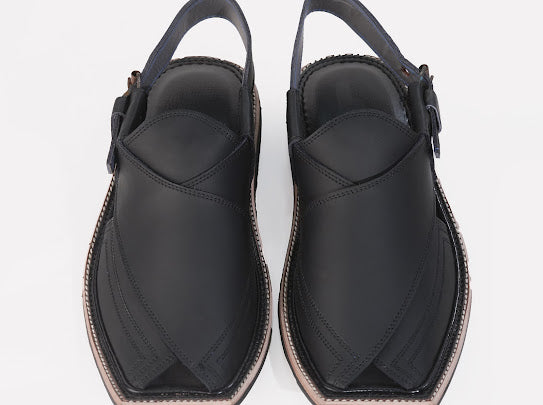 Black Peshawari Chappal