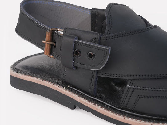 Black Peshawari Chappal