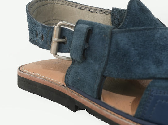 Blue Suede Peshawari Chappal