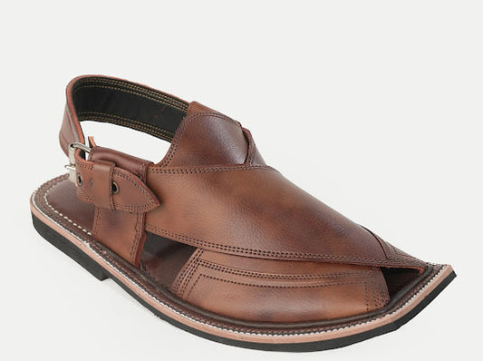 Wood Brown Peshawari Chappal