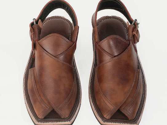 Wood Brown Peshawari Chappal