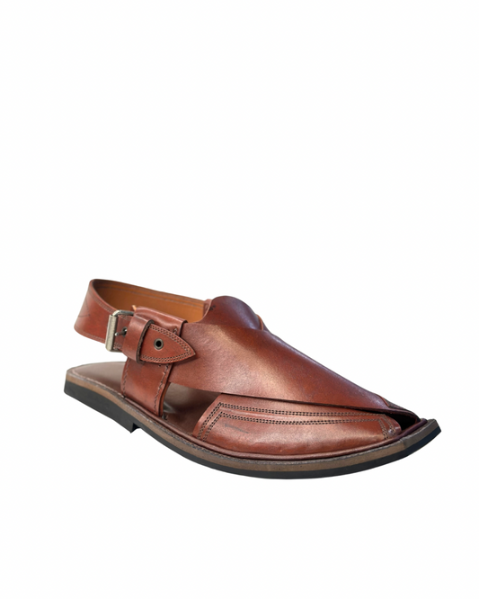 Maroon Stiched Peshawari Chappal