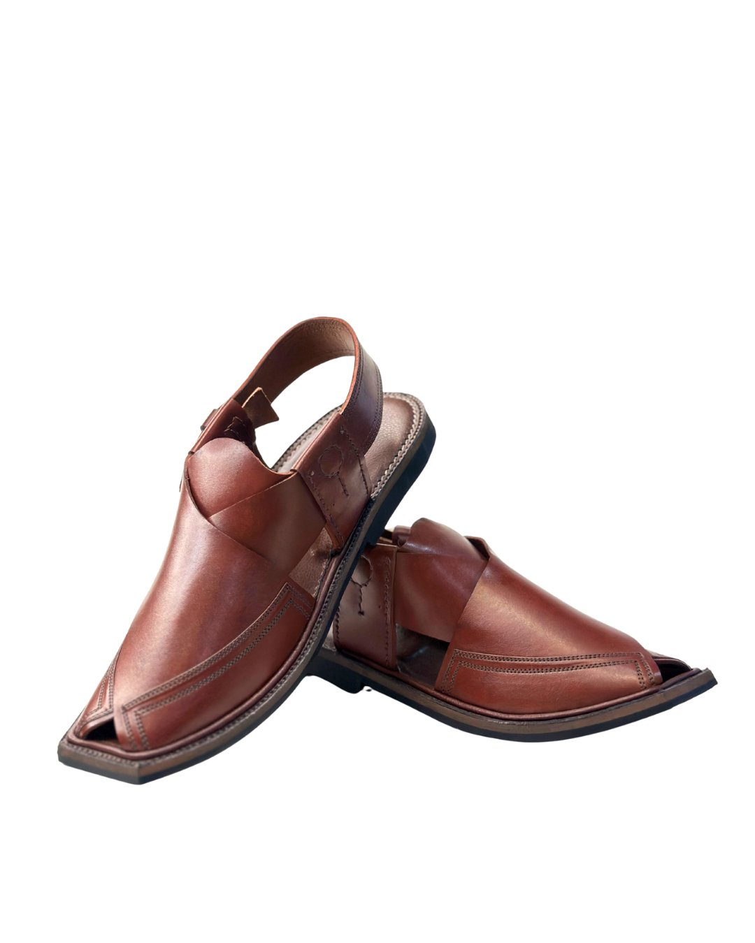 Maroon Stiched Peshawari Chappal