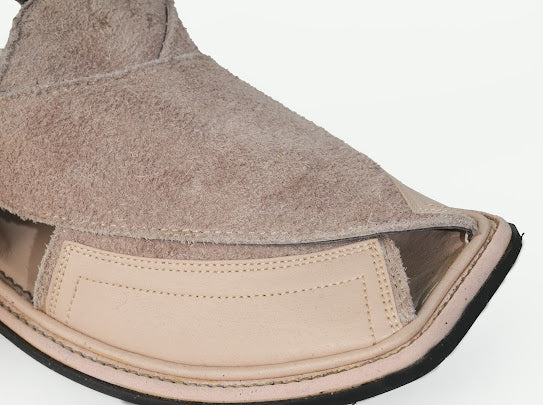 Cream Suede Peshawari Chappal