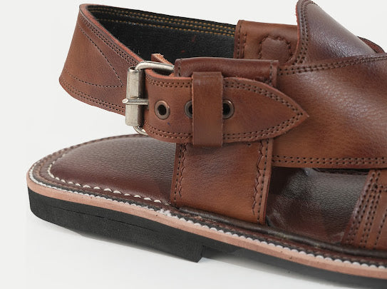 Wood Brown Peshawari Chappal