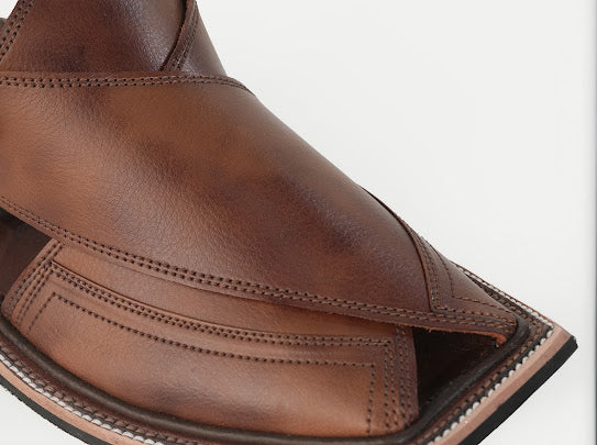 Wood Brown Peshawari Chappal